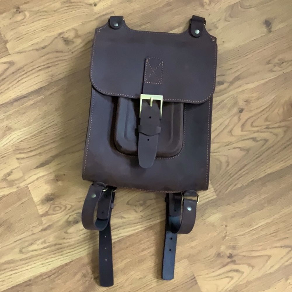 Handmade leather backpack